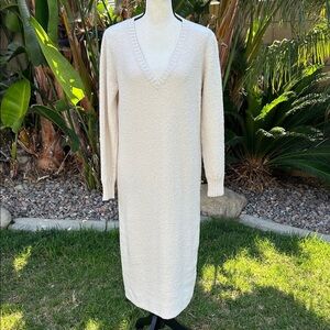House of Harlow 1960 X Revolve Cream Knit Long Sleeve MIDI  Dress Small